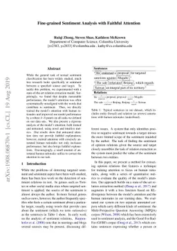 Fine-grained Sentiment Analysis with Faithful Attention