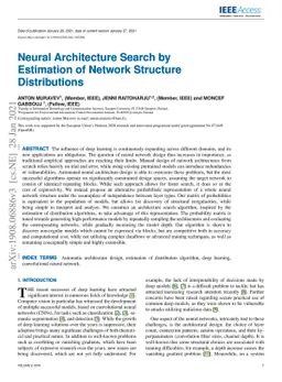 Neural Architecture Search by Estimation of Network Structure
  Distributions