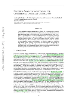 Encoder-Agnostic Adaptation for Conditional Language Generation