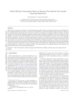 Musical Rhythm Transcription Based on Bayesian Piece-Specific Score
  Models Capturing Repetitions