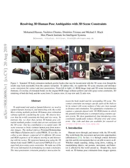 Resolving 3D Human Pose Ambiguities with 3D Scene Constraints