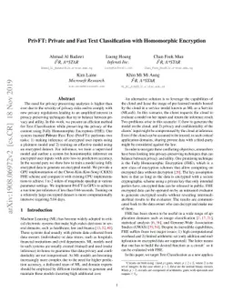 PrivFT: Private and Fast Text Classification with Homomorphic Encryption