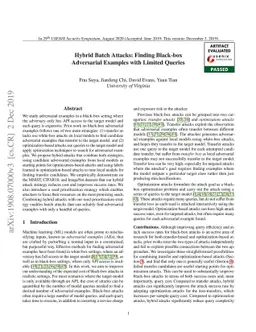 Hybrid Batch Attacks: Finding Black-box Adversarial Examples with
  Limited Queries