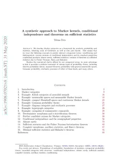 A synthetic approach to Markov kernels, conditional independence and
  theorems on sufficient statistics