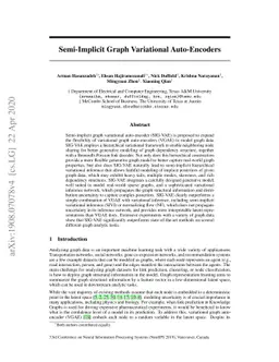 Semi-Implicit Graph Variational Auto-Encoders