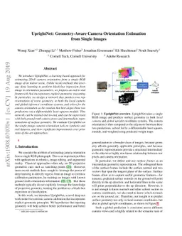 UprightNet: Geometry-Aware Camera Orientation Estimation from Single
  Images