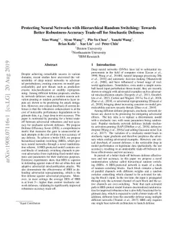 Protecting Neural Networks with Hierarchical Random Switching: Towards
  Better Robustness-Accuracy Trade-off for Stochastic Defenses
