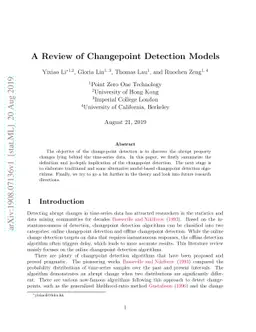 A Review of Changepoint Detection Models