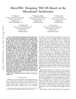 MicroTEE: Designing TEE OS Based on the Microkernel Architecture