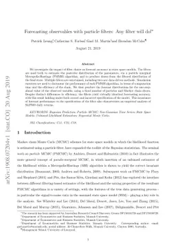 Forecasting observables with particle filters: Any filter will do!