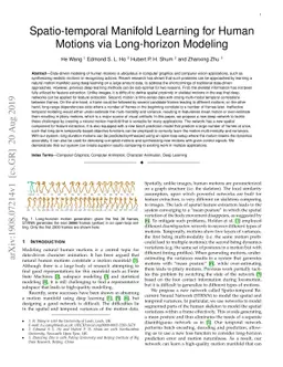 Spatio-temporal Manifold Learning for Human Motions via Long-horizon
  Modeling