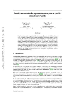 Density estimation in representation space to predict model uncertainty