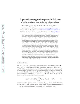 A pseudo-marginal sequential Monte Carlo online smoothing algorithm