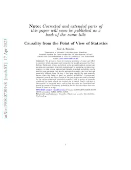 Causality from the Point of View of Statistics