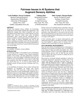 Fairness Issues in AI Systems that Augment Sensory Abilities