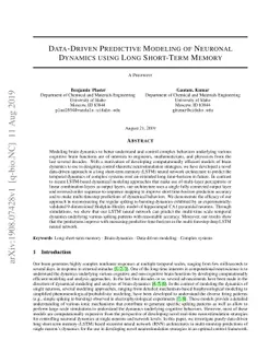 Data-Driven Predictive Modeling of Neuronal Dynamics using Long
  Short-Term Memory