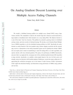 On Analog Gradient Descent Learning over Multiple Access Fading Channels