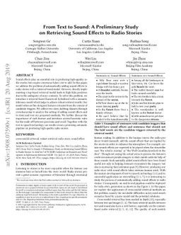 From Text to Sound: A Preliminary Study on Retrieving Sound Effects to
  Radio Stories