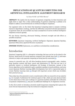Implications of Quantum Computing for Artificial Intelligence alignment
  research