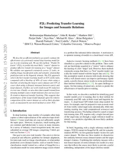 P2L: Predicting Transfer Learning for Images and Semantic Relations