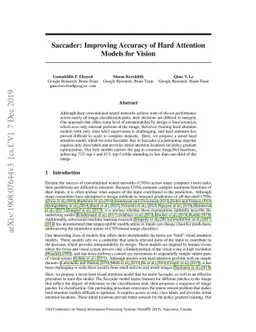 Saccader: Improving Accuracy of Hard Attention Models for Vision