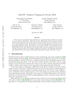 AdaCliP: Adaptive Clipping for Private SGD