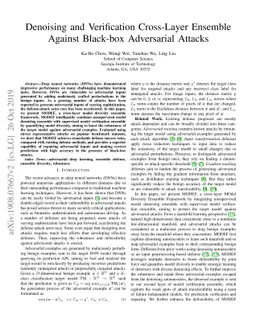 Denoising and Verification Cross-Layer Ensemble Against Black-box
  Adversarial Attacks