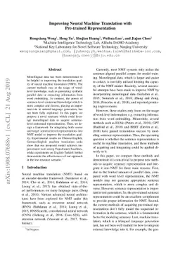 Improving Neural Machine Translation with Pre-trained Representation