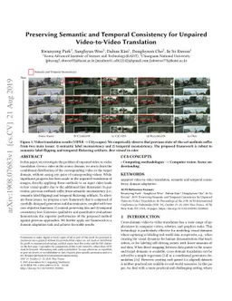 Preserving Semantic and Temporal Consistency for Unpaired Video-to-Video
  Translation