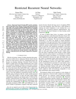 Restricted Recurrent Neural Networks