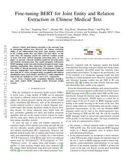 Fine-tuning BERT for Joint Entity and Relation Extraction in Chinese
  Medical Text