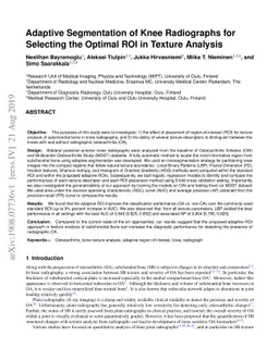 Adaptive Segmentation of Knee Radiographs for Selecting the Optimal ROI
  in Texture Analysis