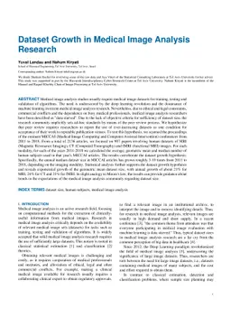 Dataset Growth in Medical Image Analysis Research
