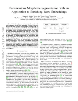 Parsimonious Morpheme Segmentation with an Application to Enriching Word
  Embeddings