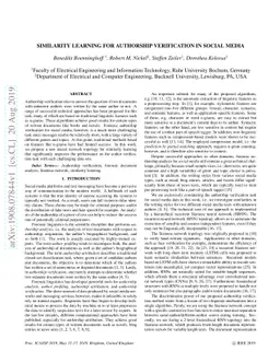 Similarity Learning for Authorship Verification in Social Media