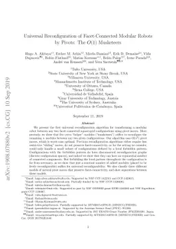 Universal Reconfiguration of Facet-Connected Modular Robots by Pivots:
  The $O(1)$ Musketeers