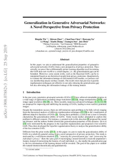 Generalization in Generative Adversarial Networks: A Novel Perspective
  from Privacy Protection