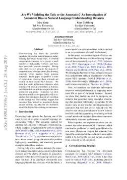 Are We Modeling the Task or the Annotator? An Investigation of Annotator
  Bias in Natural Language Understanding Datasets