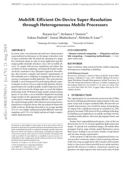 MobiSR: Efficient On-Device Super-Resolution through Heterogeneous
  Mobile Processors