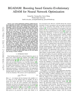 BGADAM: Boosting based Genetic-Evolutionary ADAM for Neural Network
  Optimization