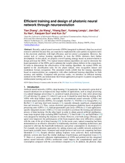 Efficient training and design of photonic neural network through
  neuroevolution