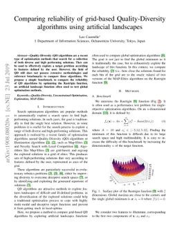 Comparing reliability of grid-based Quality-Diversity algorithms using
  artificial landscapes