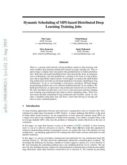 Dynamic Scheduling of MPI-based Distributed Deep Learning Training Jobs