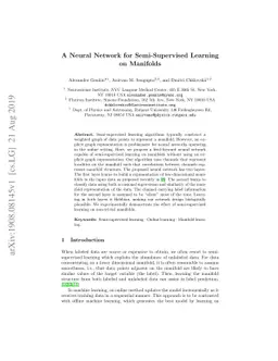 A Neural Network for Semi-Supervised Learning on Manifolds