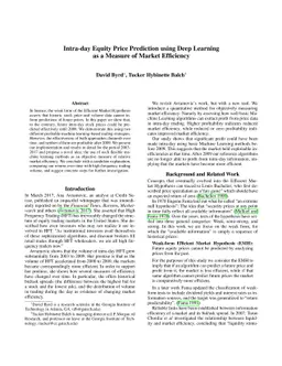 Intra-day Equity Price Prediction using Deep Learning as a Measure of
  Market Efficiency
