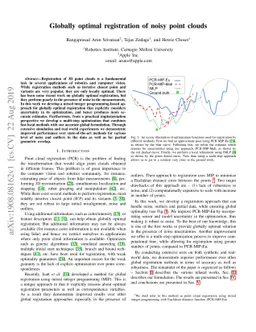 Globally optimal registration of noisy point clouds