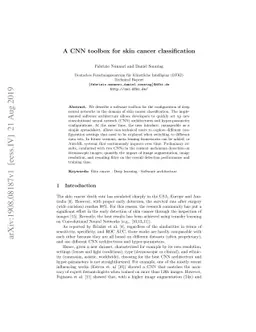 A CNN toolbox for skin cancer classification
