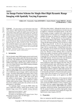 An Image Fusion Scheme for Single-Shot High Dynamic Range Imaging with
  Spatially Varying Exposures