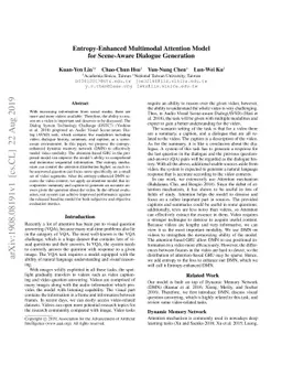 Entropy-Enhanced Multimodal Attention Model for Scene-Aware Dialogue
  Generation