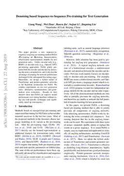 Denoising based Sequence-to-Sequence Pre-training for Text Generation